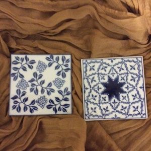 Blue and white trivets